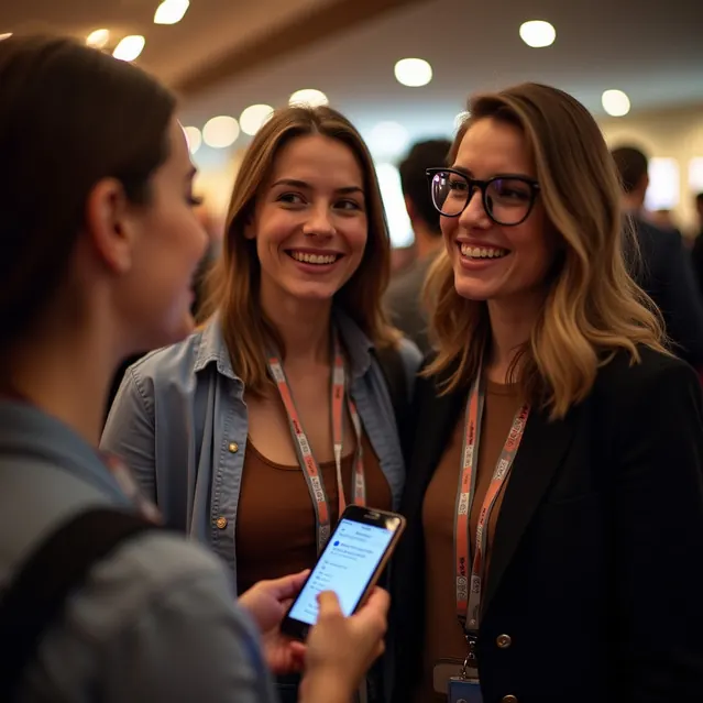 Event attendees connecting at a conference